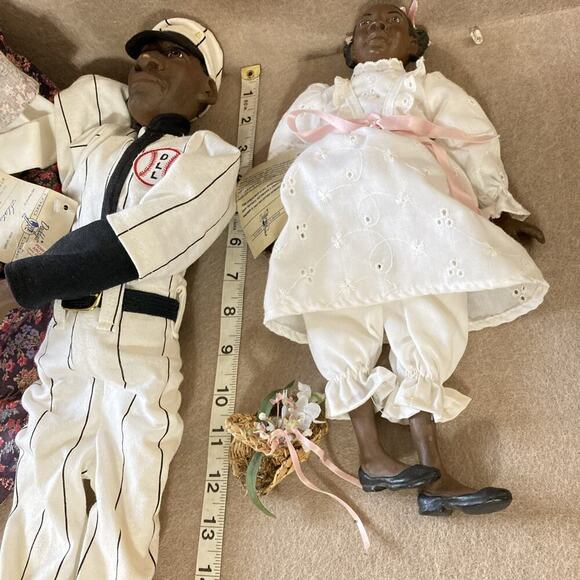 Vtg Daddy’s Long Legs Dolls SET of 4 Family Lot Slats Nettie Katy Micah lot - Picture 13 of 16